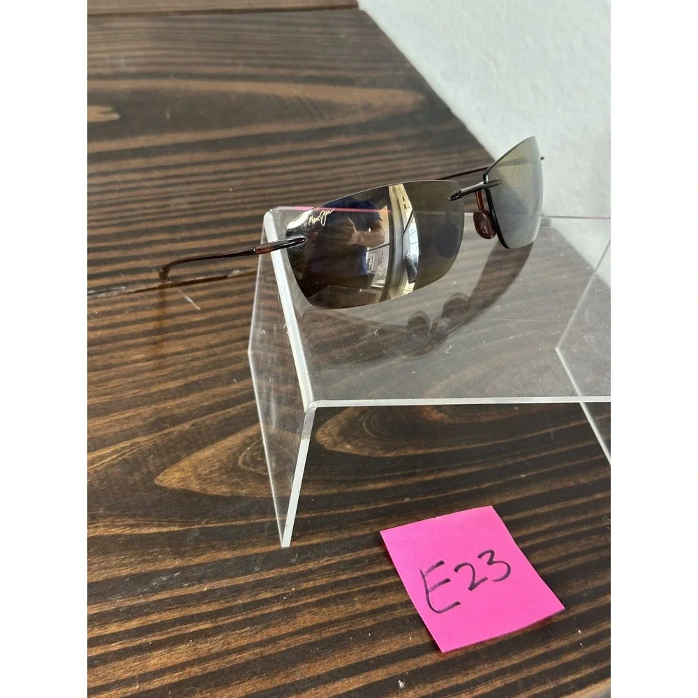 Maui Jim Lighthouse MJ423 Rootbeer Frame Rimless Polarised Rimless Sunglasses